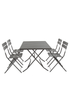Charles Bentley Metal Powder Coated Rectangular Dark Grey Dining Set (4 Seater) - One Size Image 3
