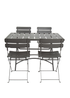 Charles Bentley Metal Powder Coated Rectangular Dark Grey Dining Set (4 Seater) - One Size Image 2