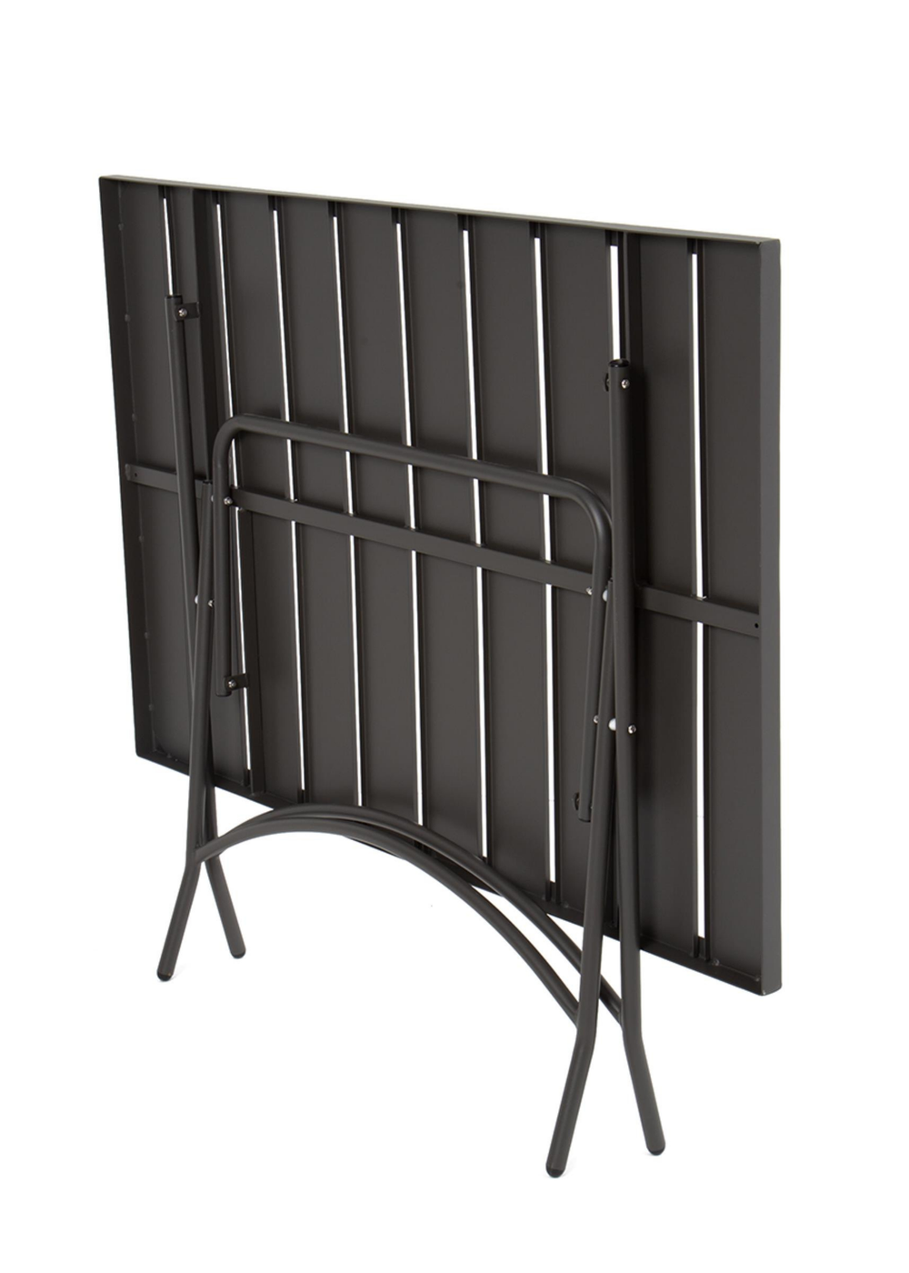 Charles Bentley Metal Powder Coated Rectangular Dark Grey Dining Set (4 Seater) - One Size Image 5