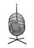 Charles Bentley Egg Shaped Grey Swing Chair Hanging Seat (H203 x D126 x W126cm) - One Size Image 2