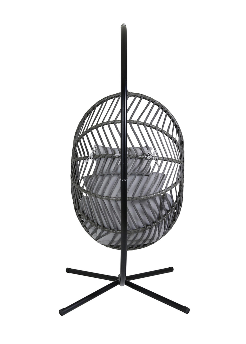 Charles Bentley Egg Shaped Grey Swing Chair Hanging Seat (H203 x D126 x W126cm) - One Size Image 4