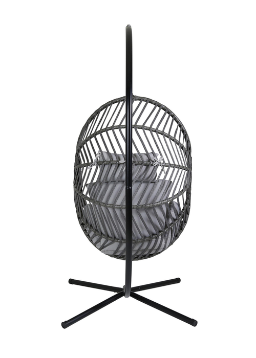 Charles Bentley Egg Shaped Grey Swing Chair Hanging Seat (H203 x D126 x W126cm) - One Size Image 4