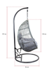 Charles Bentley Hanging Egg Shaped Rattan Grey Swing Chair With Cushion (H195 x W95 x D80cm) - One Size Image 3