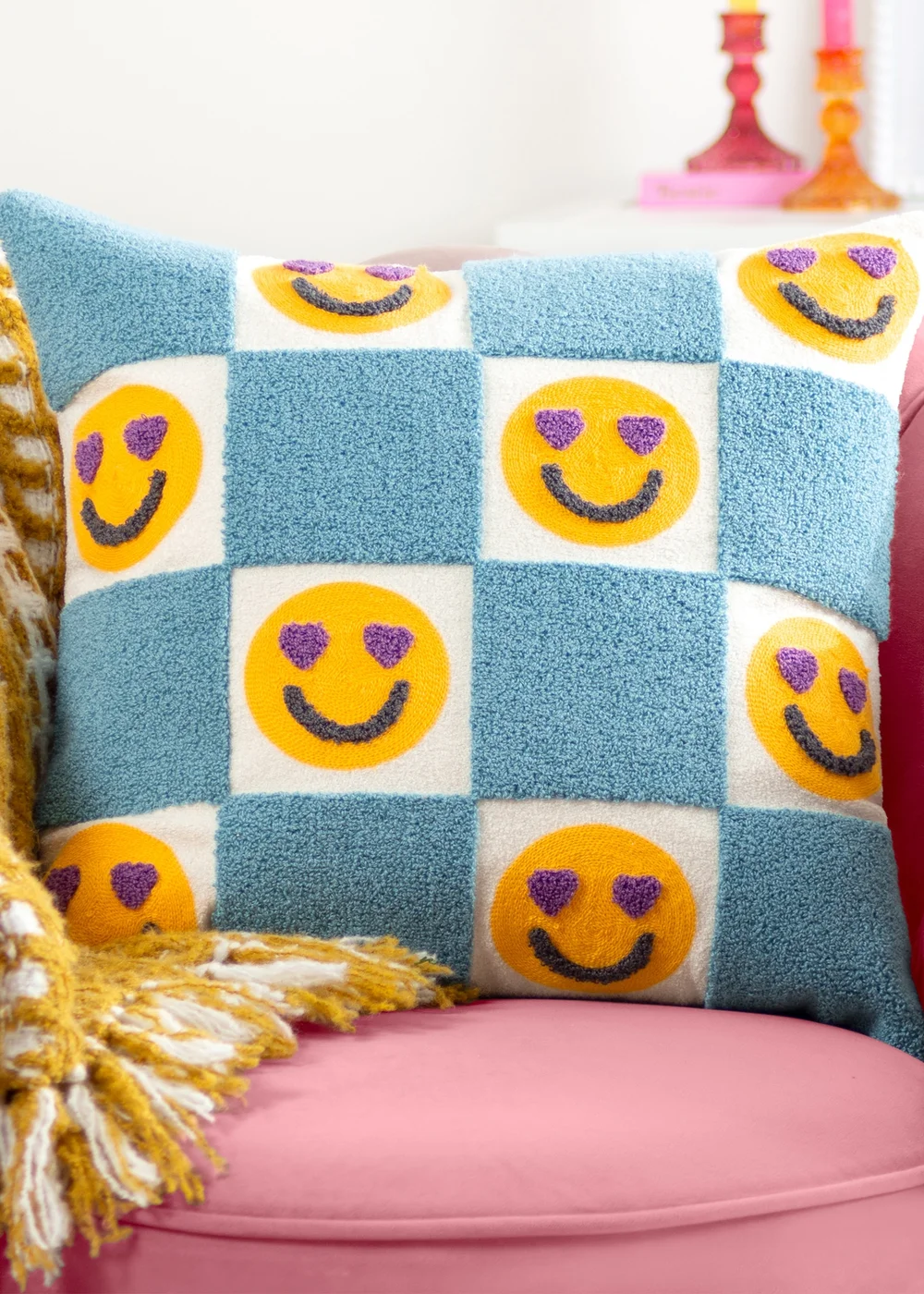 Heya Home Love You More Embroidered Boucle Filled Cushion (45 x 45 x 8 cm) - One Size Image 1