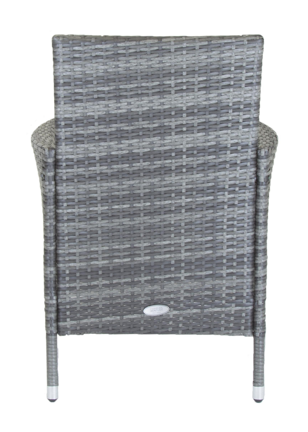 Charles Bentley Garden Outdoor Pair of Rattan Grey Dining Chairs (H86 x W60 x D60cm) - One Size Image 5