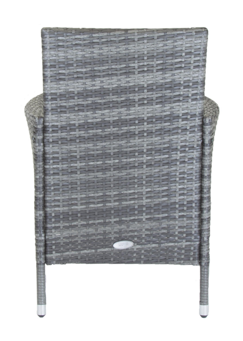 Charles Bentley Garden Outdoor Pair of Rattan Grey Dining Chairs (H86 x W60 x D60cm) - One Size Image 5