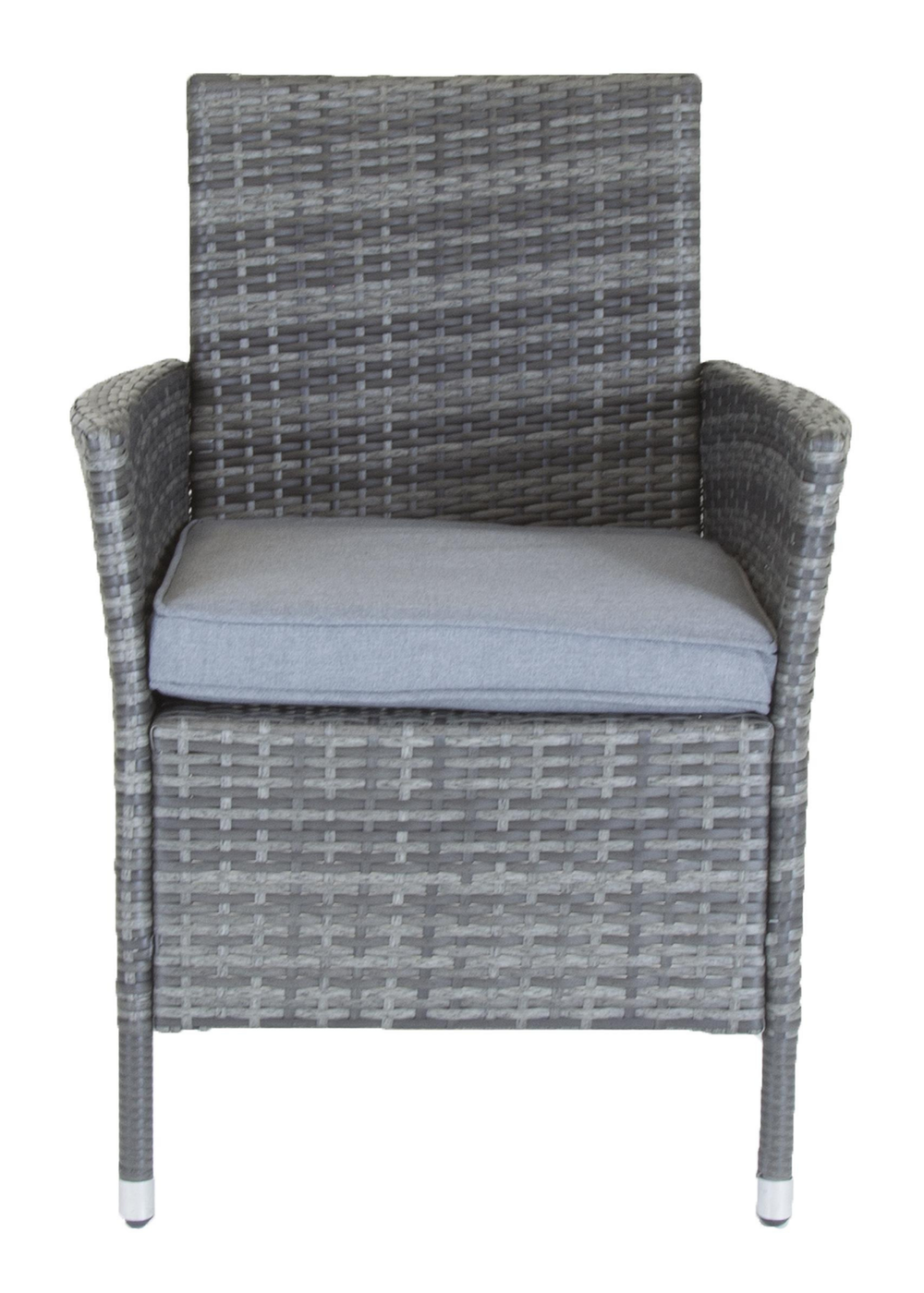Charles Bentley Garden Outdoor Pair of Rattan Grey Dining Chairs (H86 x W60 x D60cm) - One Size Image 3
