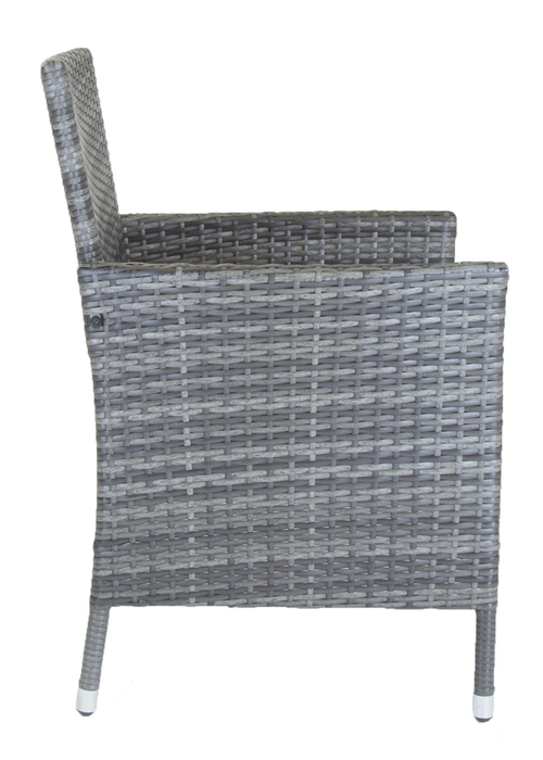 Charles Bentley Garden Outdoor Pair of Rattan Grey Dining Chairs (H86 x W60 x D60cm) - One Size Image 4