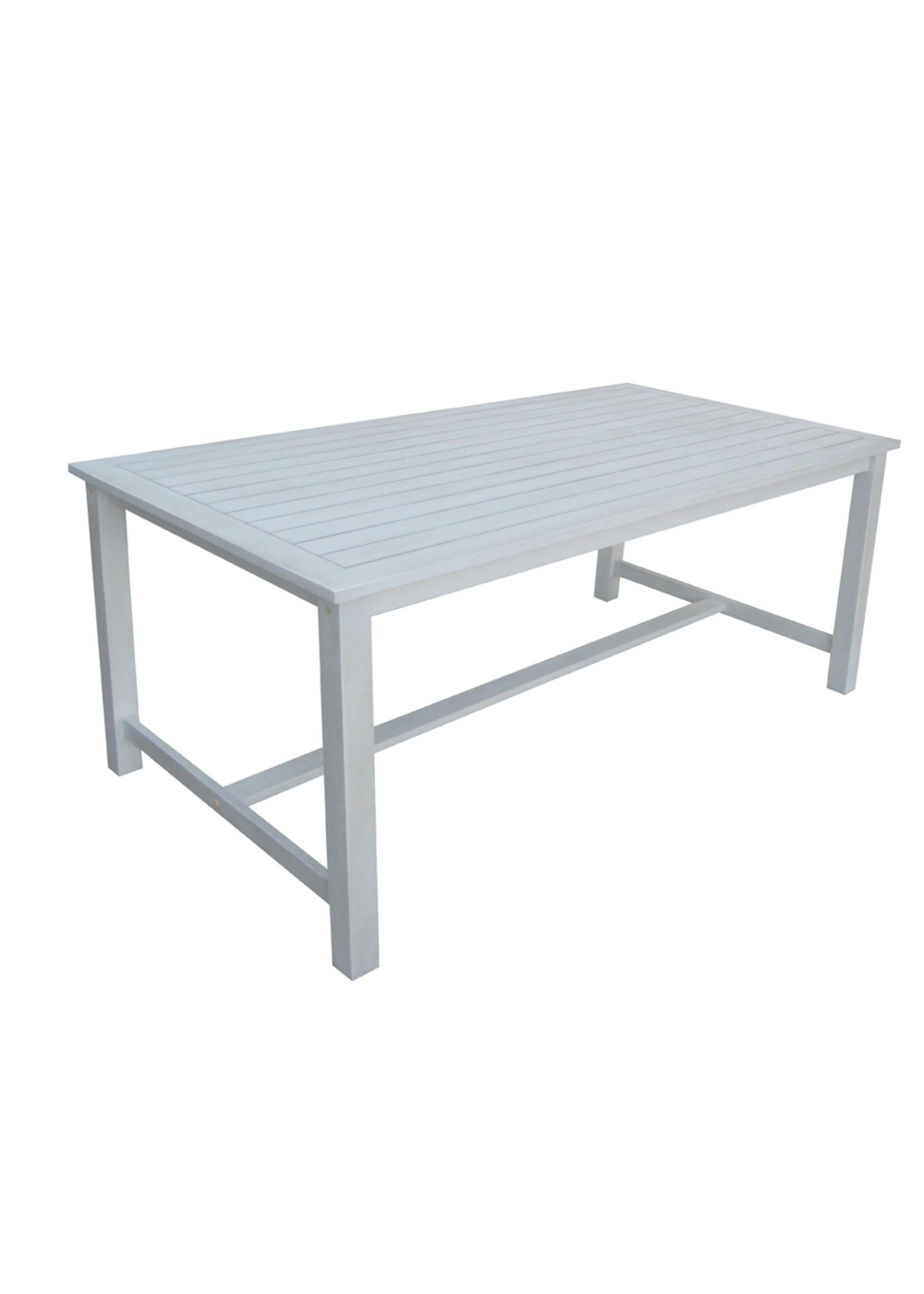 Charles Bentley FSC Acacia White Washed Wooden Bench Dining Set (4-6 Seater) - One Size Image 2