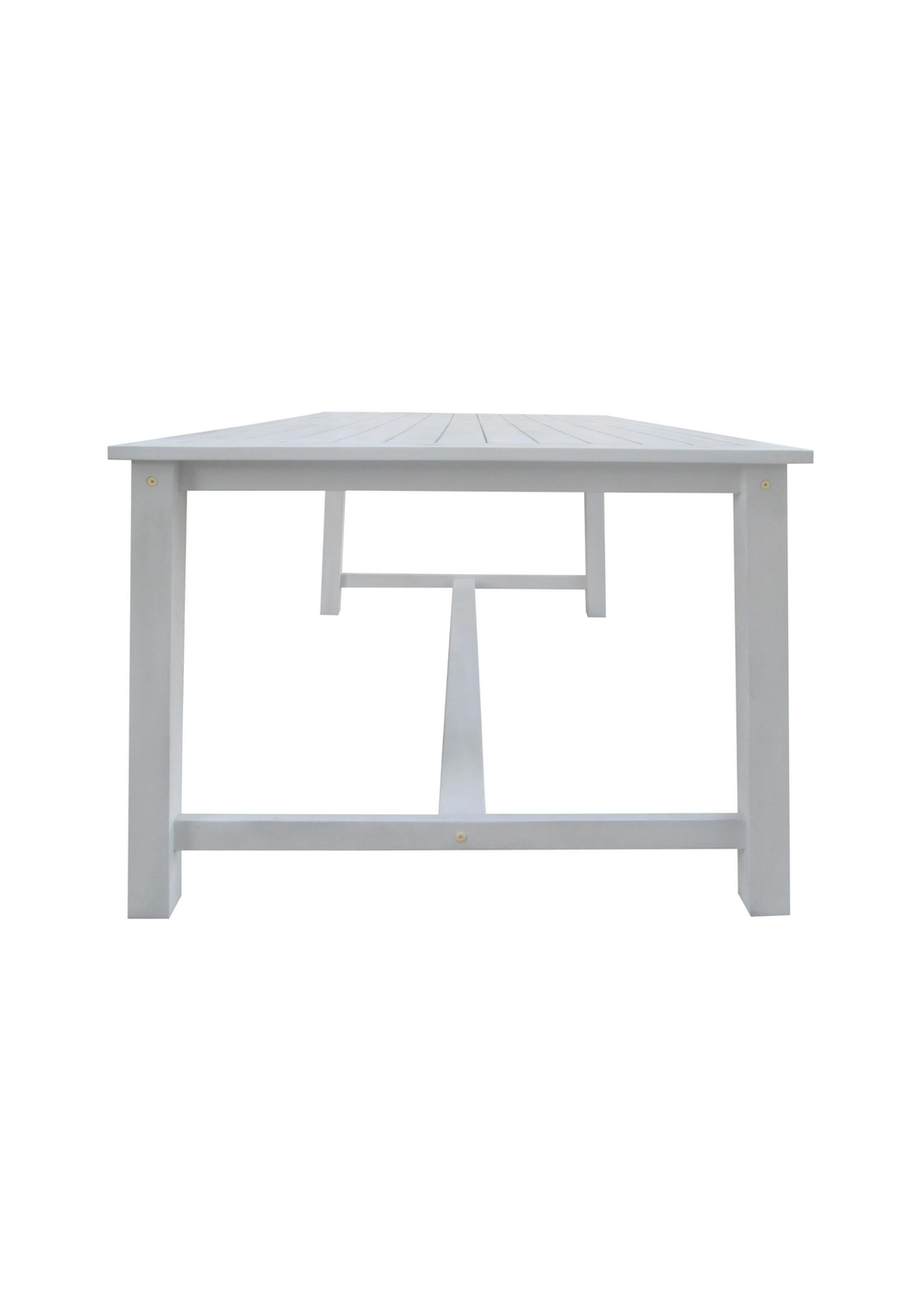 Charles Bentley FSC Acacia White Washed Wooden Bench Dining Set (4-6 Seater) - One Size Image 4