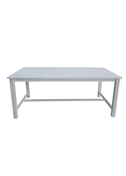 Charles Bentley FSC Acacia White Washed Wooden Bench Dining Set (4-6 Seater) - One Size Image 3