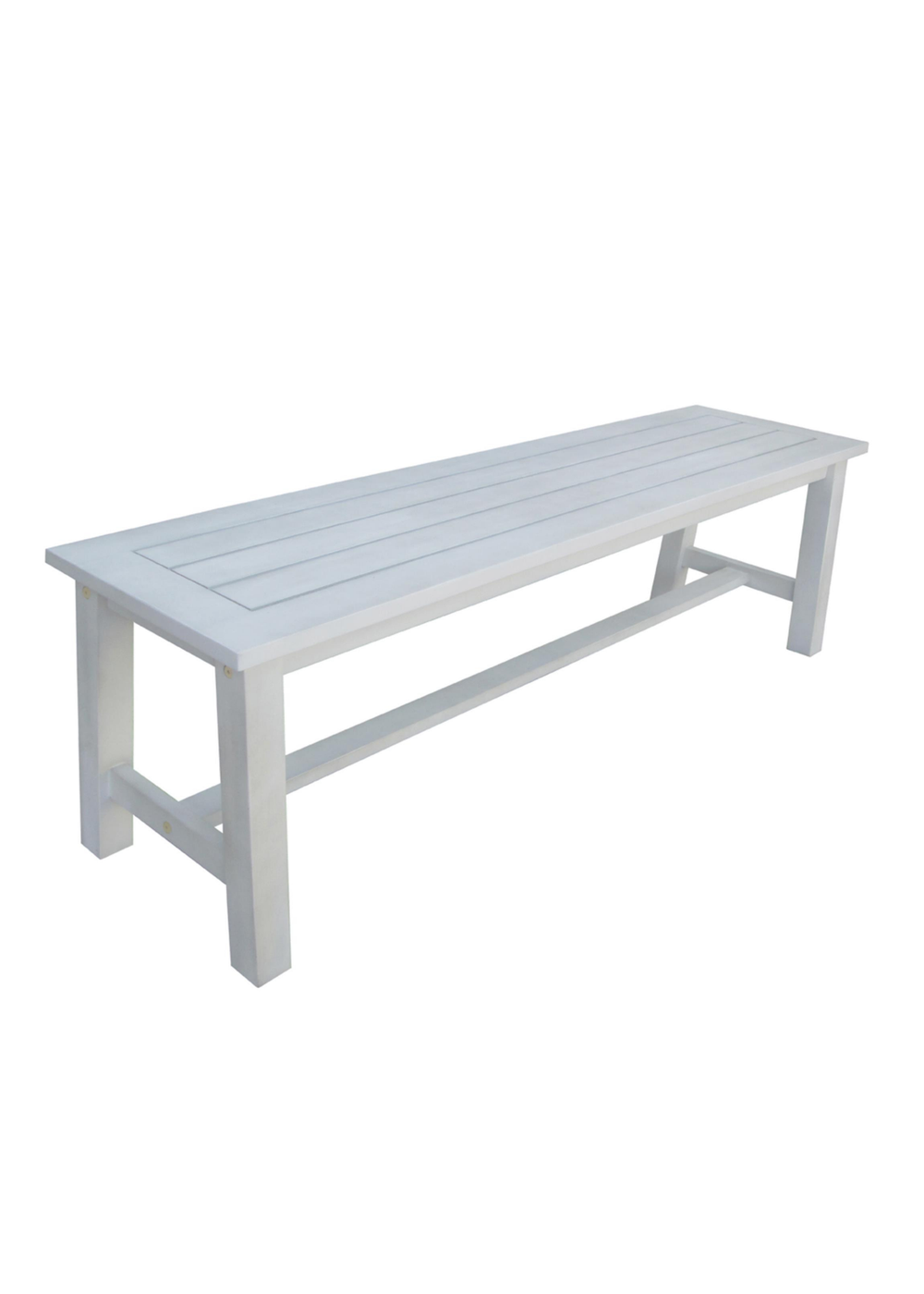 Charles Bentley FSC Acacia White Washed Wooden Bench Dining Set (4-6 Seater) - One Size Image 5