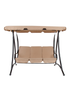 Charles Bentley Premium Beige Swing Seat Bench with Canopy 3 Seater (W201 x D119 x H170 cm) - One Size Image 3