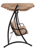 Charles Bentley Premium Beige Swing Seat Bench with Canopy 3 Seater (W201 x D119 x H170 cm) - One Size Image 5