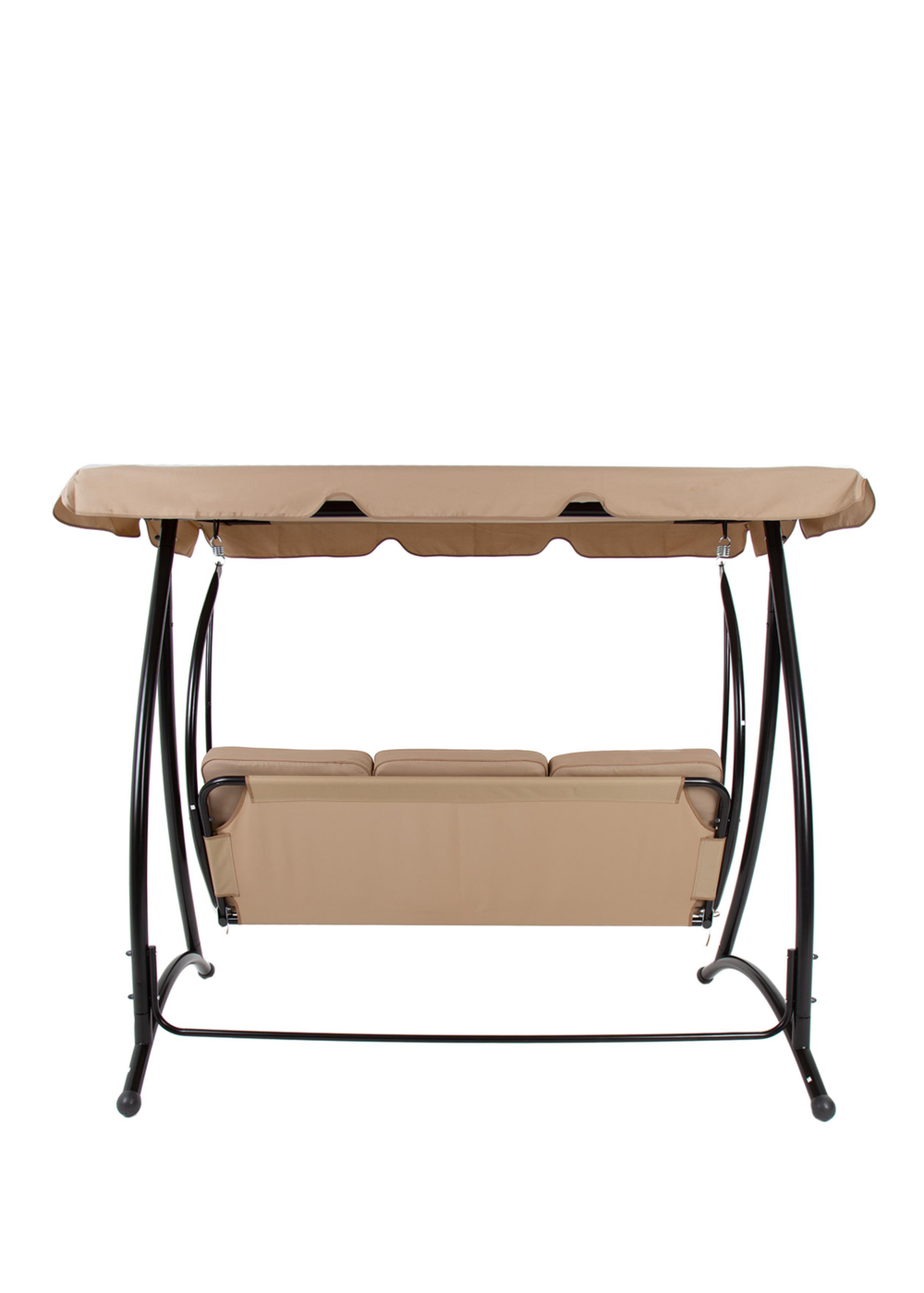 Charles Bentley Premium Beige Swing Seat Bench with Canopy 3 Seater (W201 x D119 x H170 cm) - One Size Image 2