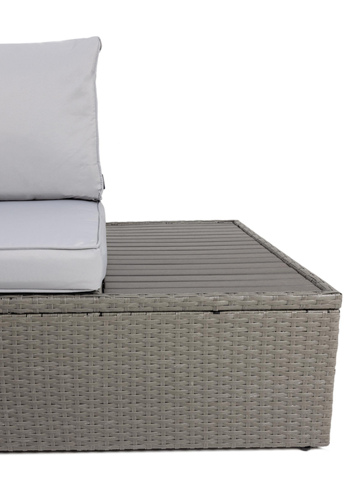 Charles Bentley Rattan & Polywood Grey Corner Lounge Set (5 Seater) - One Size Image 4