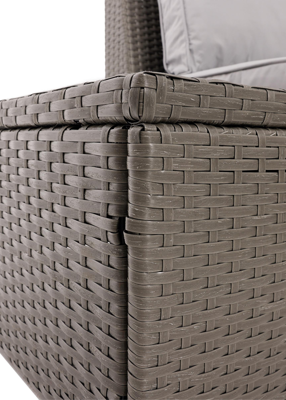Charles Bentley Rattan & Polywood Grey Corner Lounge Set (5 Seater) - One Size Image 3