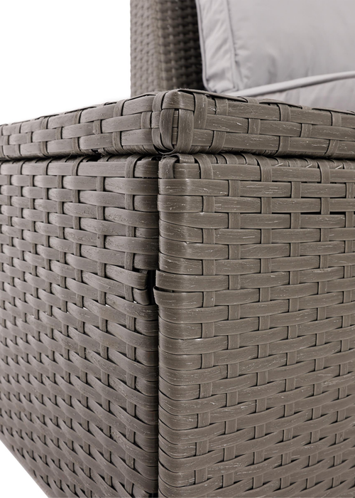 Charles Bentley Rattan & Polywood Grey Corner Lounge Set (5 Seater) - One Size Image 3