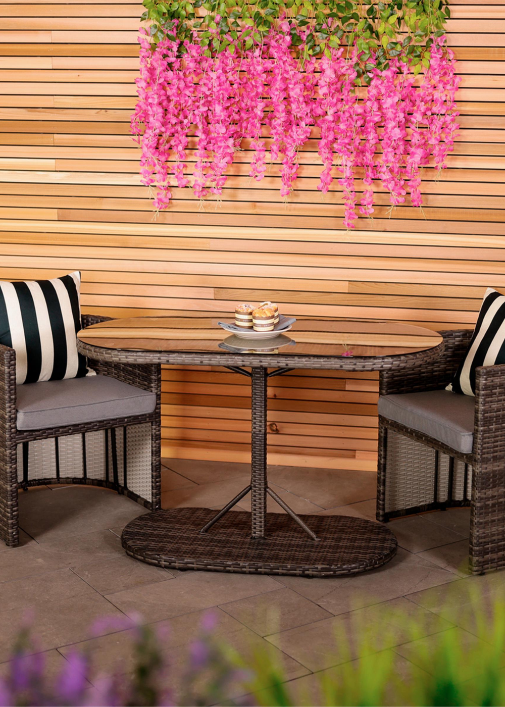 Charles Bentley St Tropez Rattan Grey Bistro Set (2 Seater) - One Size Image 2