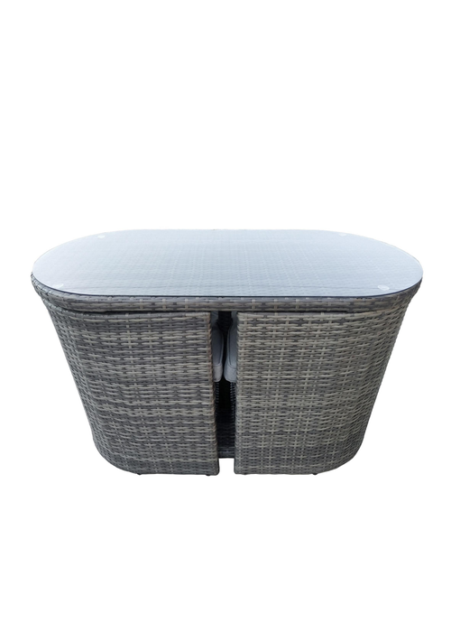 Charles Bentley St Tropez Rattan Grey Bistro Set (2 Seater) - One Size Image 5