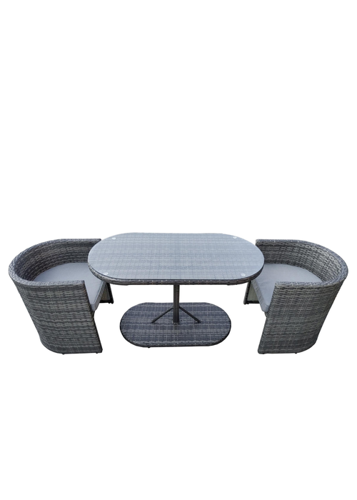 Charles Bentley St Tropez Rattan Grey Bistro Set (2 Seater) - One Size Image 1