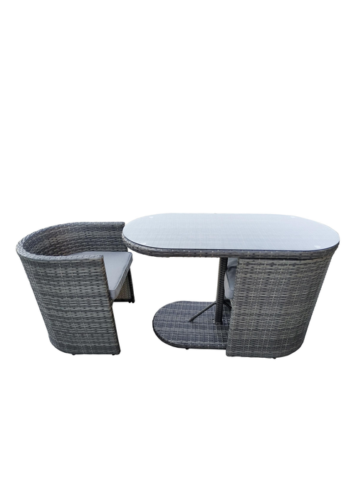 Charles Bentley St Tropez Rattan Grey Bistro Set (2 Seater) - One Size Image 4