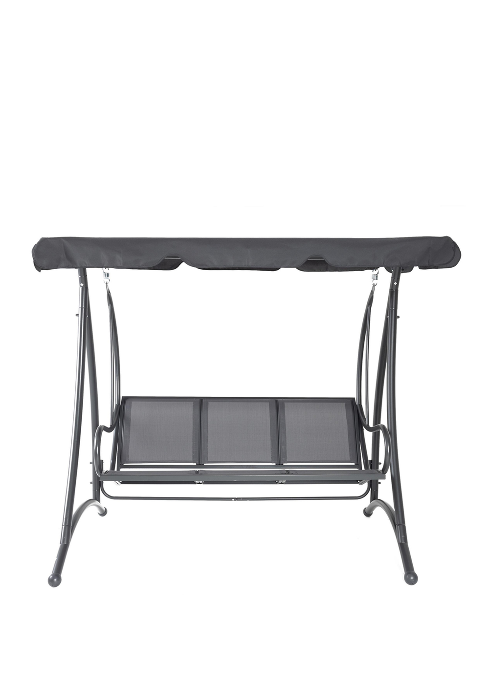 Charles Bentley Grey Swing Seat Bench Hammock with Canopy 3 Seater (H170 x D121 x W194cm) - One Size Image 2