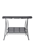 Charles Bentley Grey Swing Seat Bench Hammock with Canopy 3 Seater (H170 x D121 x W194cm) - One Size Image 2