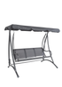 Charles Bentley Grey Swing Seat Bench Hammock with Canopy 3 Seater (H170 x D121 x W194cm) - One Size Image 1