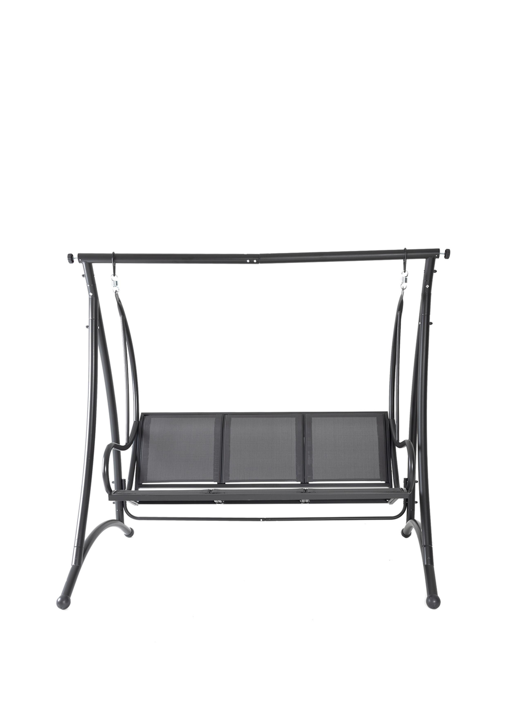 Charles Bentley Grey Swing Seat Bench Hammock with Canopy 3 Seater (H170 x D121 x W194cm) - One Size Image 5