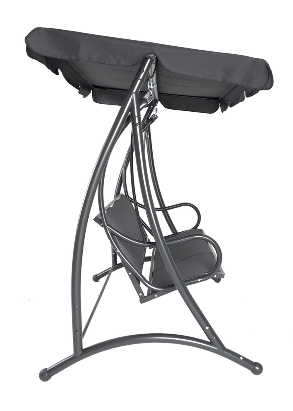 Charles Bentley Grey Swing Seat Bench Hammock with Canopy 3 Seater (H170 x D121 x W194cm) - One Size Image 3