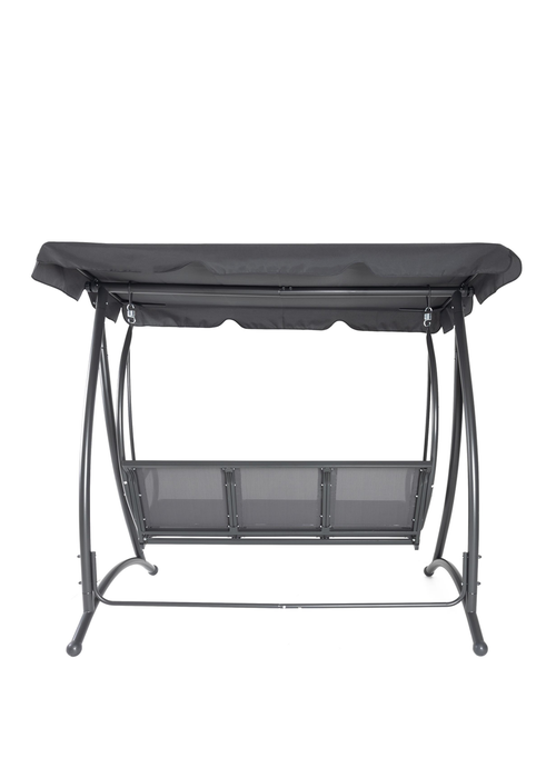 Charles Bentley Grey Swing Seat Bench Hammock with Canopy 3 Seater (H170 x D121 x W194cm) - One Size Image 4