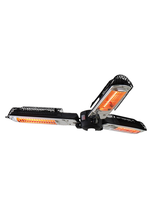 Charles Bentley Black 2000W Parasol Mounted Electric Patio Heater (H8.5 x L100 x W100cm) - One Size Image 3