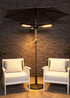 Charles Bentley Black 2000W Parasol Mounted Electric Patio Heater (H8.5 x L100 x W100cm) - One Size Image 1