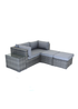 Charles Bentley Multi-Use Rattan Grey Lounge Set Love Seat Footstool (2/3 Seater) - One Size Image 4