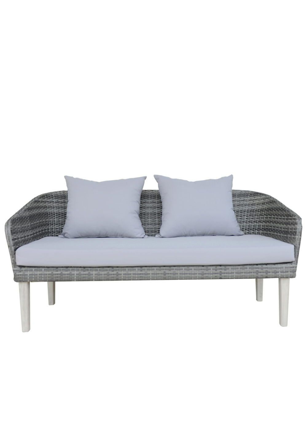 Charles Bentley Grey Wicker Madrid Lounge Set Sofa Chairs Coffee Table (4 Seater) - One Size Image 3