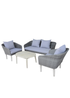 Charles Bentley Grey Wicker Madrid Lounge Set Sofa Chairs Coffee Table (4 Seater) - One Size Image 2