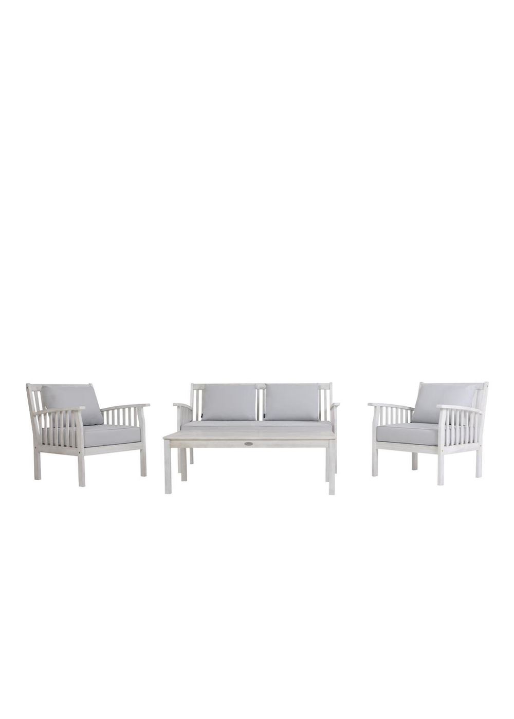 Charles Bentley FSC Acacia White Washed Garden Outdoor Lounge Set (4 Seater) - One Size Image 1
