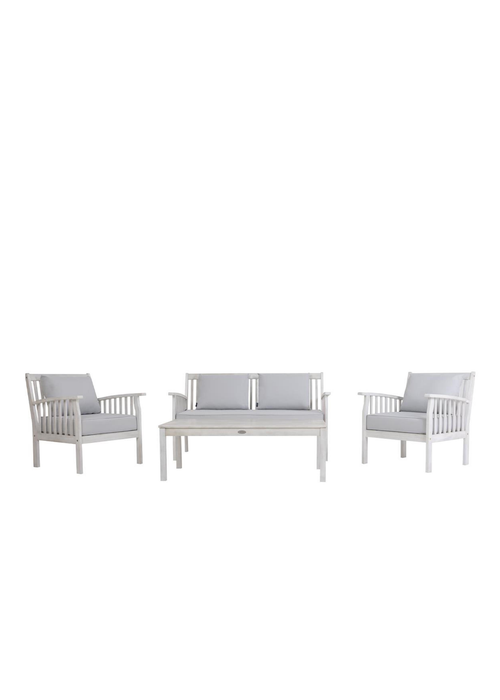 Charles Bentley FSC Acacia White Washed Garden Outdoor Lounge Set (4 Seater) - One Size Image 1