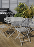 Charles Bentley Rustic Wrought Iron Outdoor Grey Bistro Set 5 Piece (4 Seater) - One Size Image 1