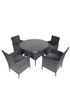 Charles Bentley Garden Outdoor Rattan Grey Dining Set (4 Piece) - One Size Image 2