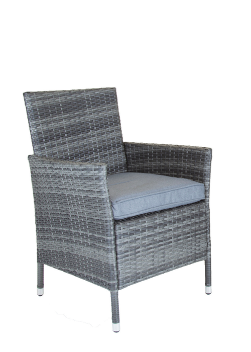 Charles Bentley Garden Outdoor Rattan Grey Dining Set (4 Piece) - One Size Image 5