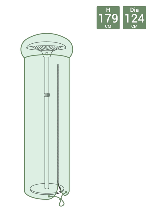Charles Bentley Patio Heater Waterproof Tarpaulin Green Cover (179cm x 124cm x 56cm) - One Size Image 2