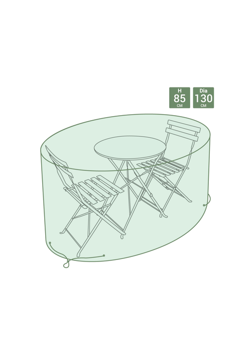 Charles Bentley Small Furniture Bistro Set Green Cover (Dia. 130 x H85cm) - Small Image 2