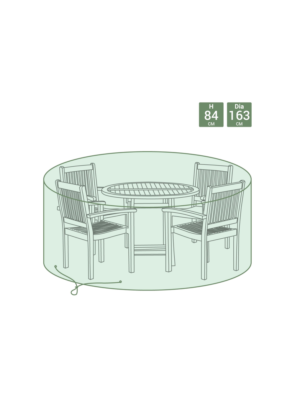 Charles Bentley Green Medium Tarpaulin Garden Furniture Cover (Dia. 163 x H84 cm) - Medium Image 2
