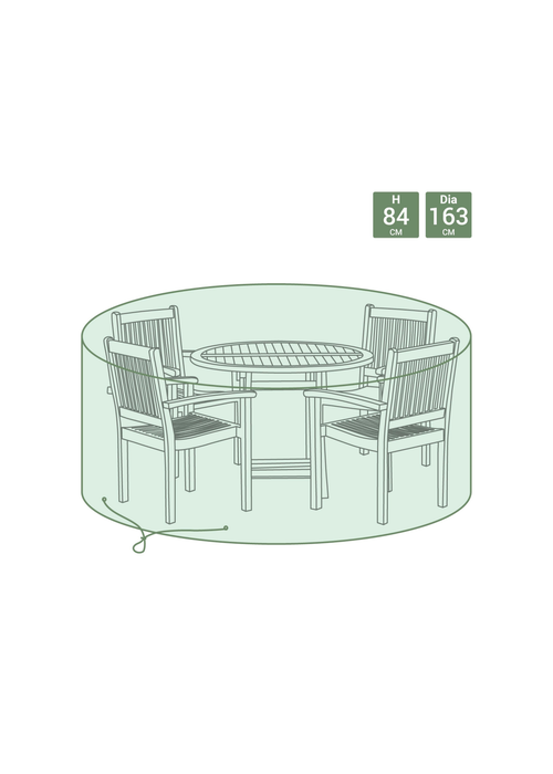 Charles Bentley Green Medium Tarpaulin Garden Furniture Cover (Dia. 163 x H84 cm) - Medium Image 2