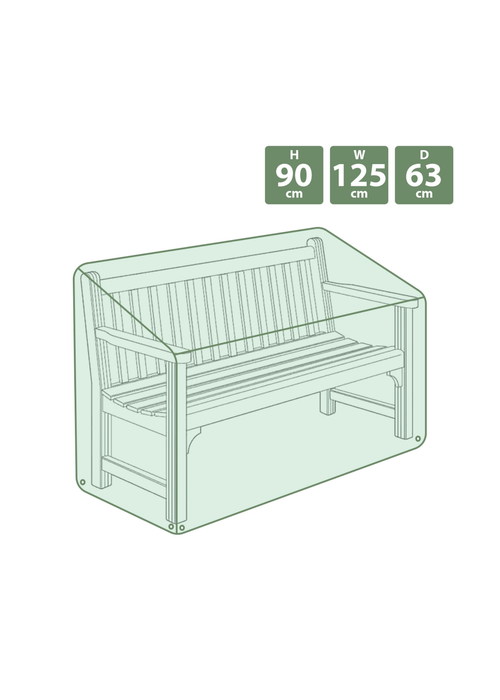 Charles Bentley Bench Green Cover (H90 x W125 x D63 cm) - One Size Image 3