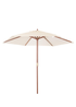 Charles Bentley Large Wooden Garden Beige Patio Parasol Shade Umbrella (2.4M, 38mm Pole) - One Size Image 2