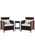 Outsunny Brown Outdoor Rattan Sofa with Chairs Table Cushion 3 PC - One Size Image 2