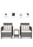 Outsunny Grey Outdoor Rattan Sofa with Chairs Table Cushion 3 PC - One Size Image 4